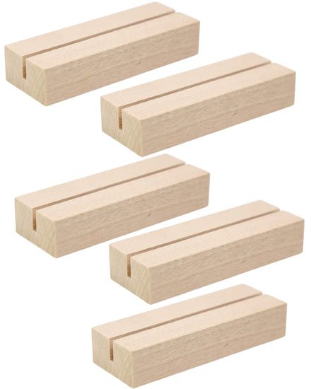 snoogg 8 inch 5 pc pack pine wood place card holders wood table number stands picture holde