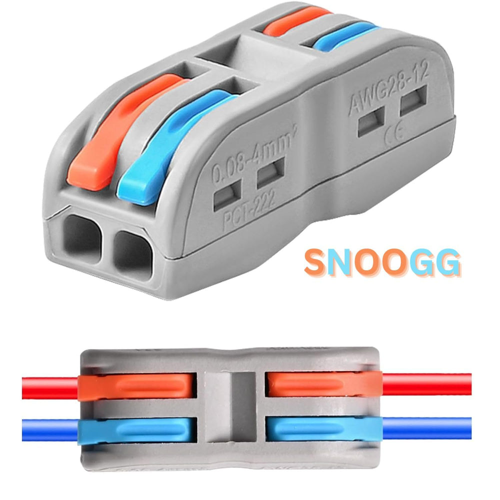 snoogg diy mini quick terminal junction block compact splice electrical 2 in 2 out connecto