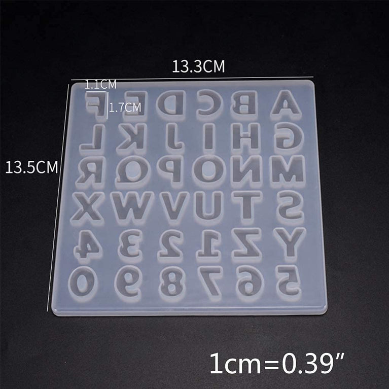 SNOOGG Mini Alphabet ABCD Mold Pack of 1 Molds for Silicone Epoxy Resin Casting Mini Alphabet Number Molds, Reusable Epoxy Molds for DIY Keychain Pendant Earring
