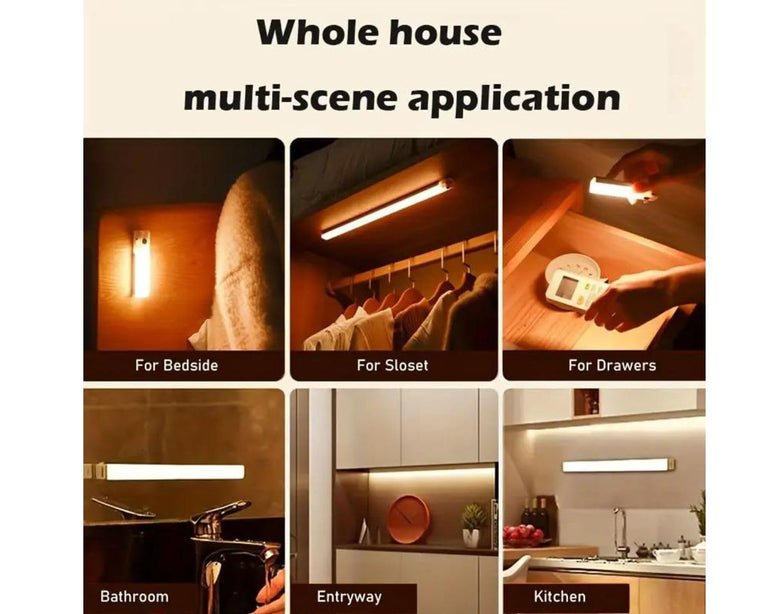 SNOOGG Under Cabinet Lights, LED Motion Sensor Under Cabinet Lighting, 3 Color Temperatures Closet Light for Wardrobe, Cupboard, Kitchen, 20CM Wireless Rechargeable (1) (3)