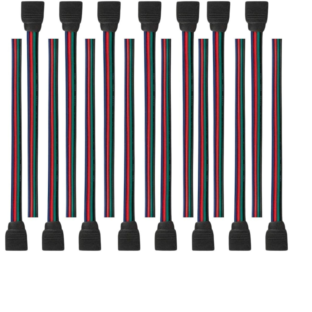 snoogg 15 pack of 4 pin rgb female needle pins extension connector with 4 core wire 6 cm fo