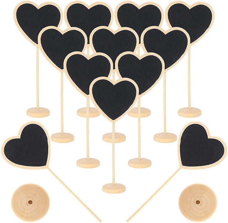Snoogg Mini Chalkboard Signs,Small Chalkboard with Support Easels,Chalkboard Place Cards,Table Numbers,Food Labels for Party Buffet,Weddings,Special Events (6 Pc Set 3 Each)