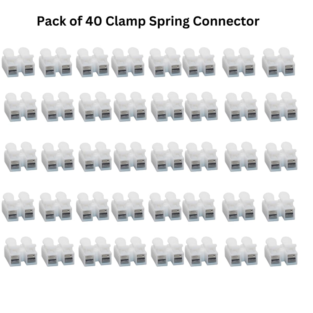 SNOOGG 40 Pack 2 Pin Wire Connectors, Spring Wire Connectors Terminal Cable Clamp Connectors, Quick Terminal Wire Connector for Wire LED Strip Light Wire Connecting