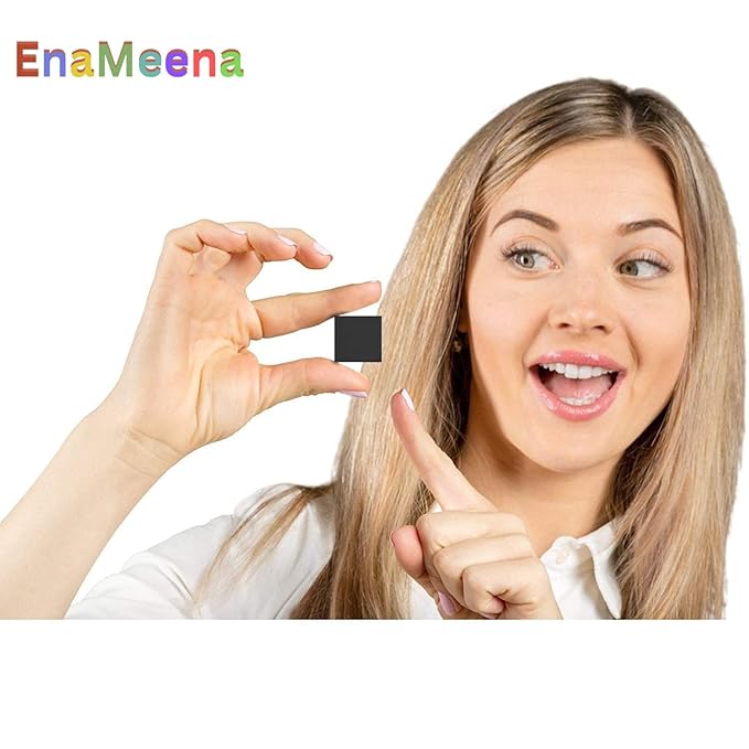 EnaMeena Pack of 50 Flexible Magnetic Squares with Adhesive, 1.5 MM Thick, 1x1 inch Square. Ideal for Fridge DIY Art Projects, whiteboards, at Home - Office - Auto - Shop - Crafts and More! (50)