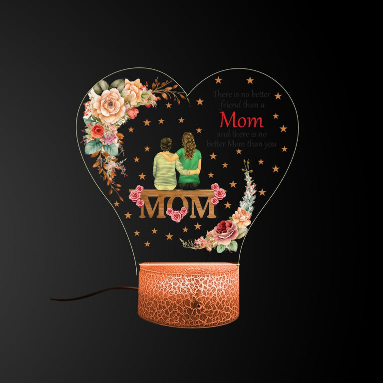SNOOGG Mom's LED Acrylic Night Lamp, Specifically Designed for Mother's Day, Offering Touch-Activated Color Transitions