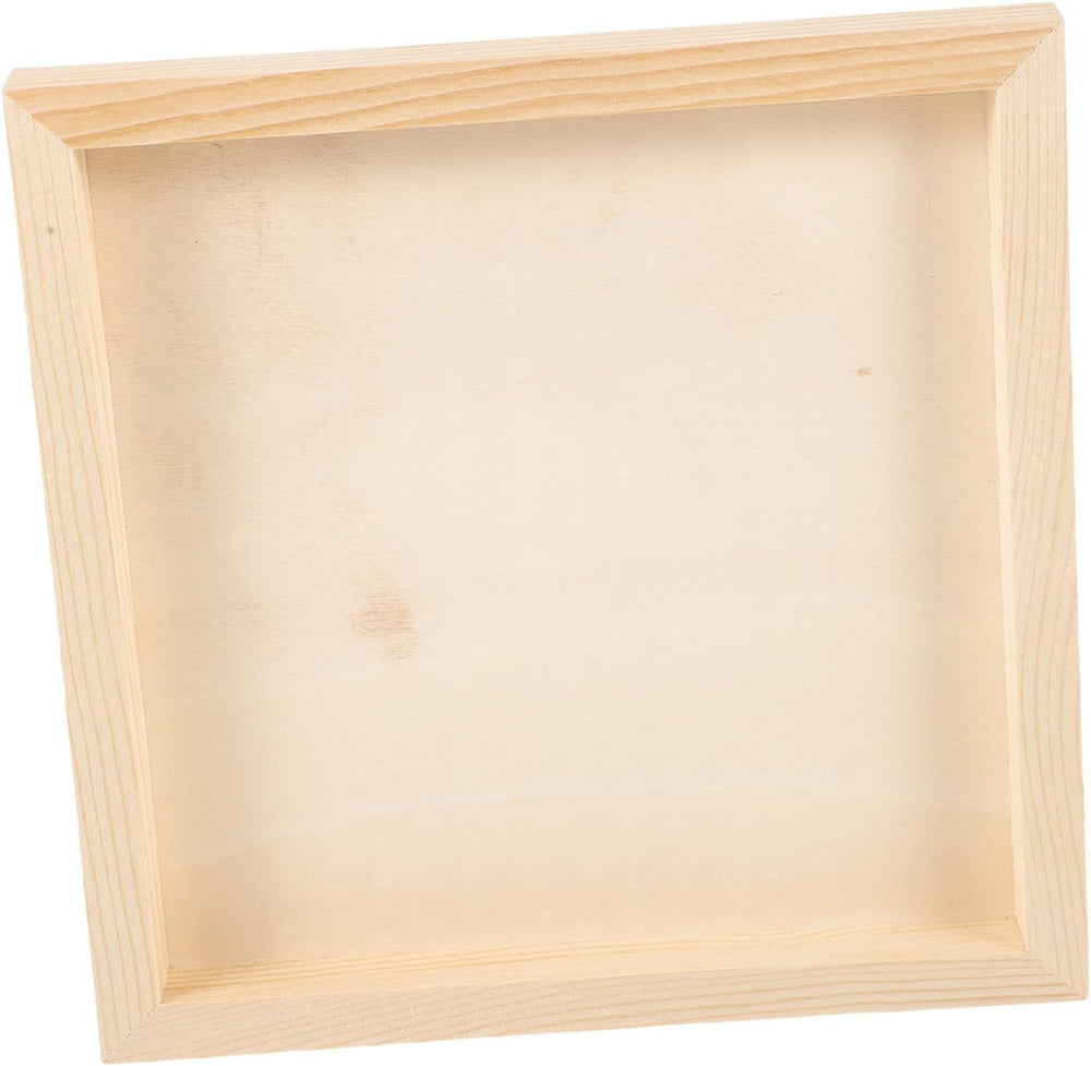 Snoogg Pack of 4 Unfinished Pine Wood Tray fraame with Back Support, for Home Decor, Craft, DIY,Painting, Wooden Sheet Craft, Decoupage, Resin Art Work & Decoration Size 25x25x2