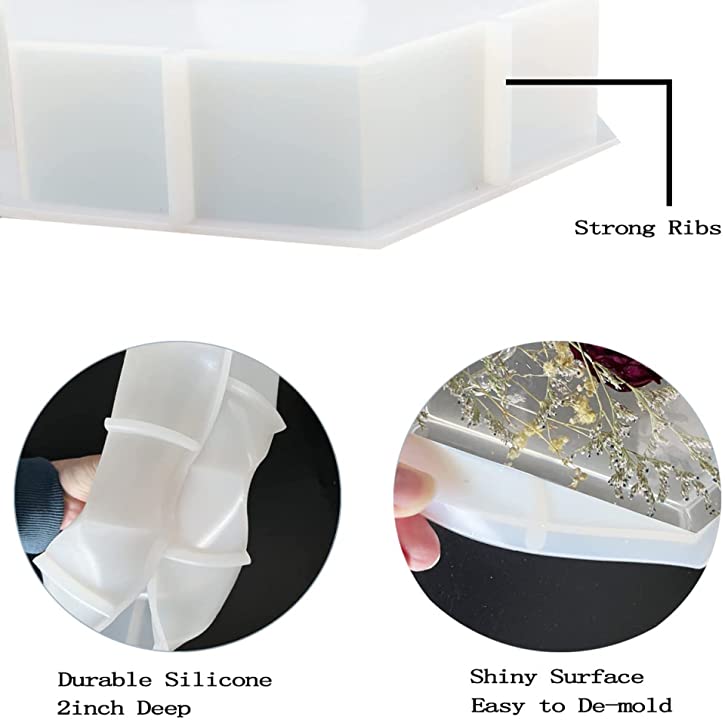 snoogg a®resin large silicone hexagon molds deep epoxy resin molds for flowers preservatio