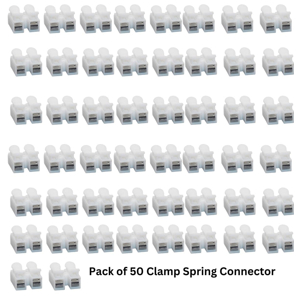 SNOOGG 50 Pack 2 Pin Wire Connectors, Spring Wire Connectors Terminal Cable Clamp Connectors, Quick Terminal Wire Connector for Wire LED Strip Light Wire Connecting