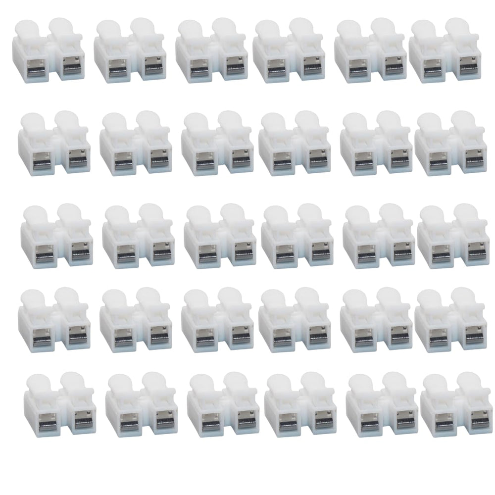 snoogg 30 pack 2 pin wire connectors spring wire connectors terminal cable clamp connectors