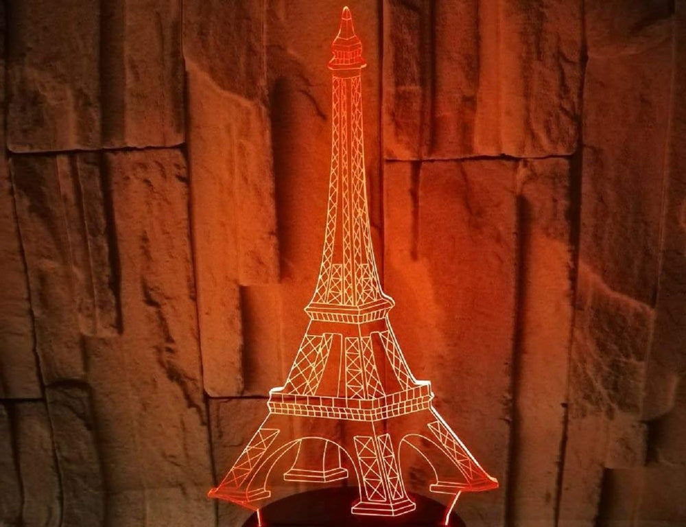 SNOOGG Memorial Gift Beautiful Cardinal Gifts for a Loved One, Night Light Clear Crystal Acrylic Eiffel Tower Design Gifts Sign with LED Light Lamp Base Remembrance Bereavement