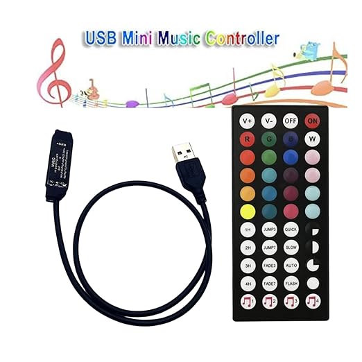 snoogg usb 5v rgb music controller for led strip 44 key music controller usb 5v work with b