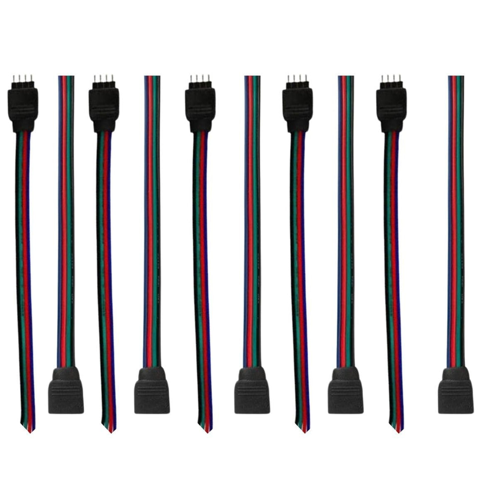 snoogg 10 pack of 4 pin rgb female and male needle pins connector 5 piece of each for power