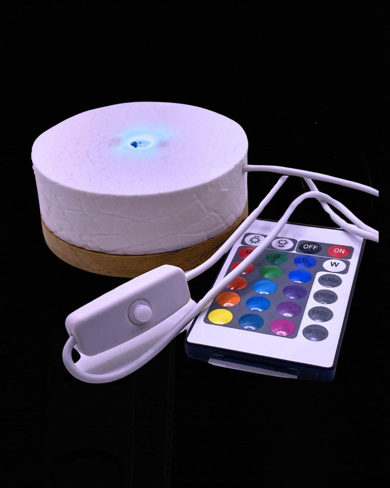 snoogg 3d led lamp base crack night light base 16 color illusion usb operated remote contro