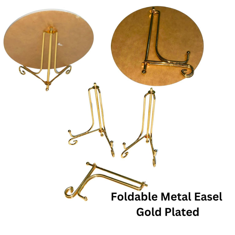 SNOOGG 8x12 Inch Epoxy Resin Art of Namokar Mantra and Terapanth 1st acharys Bikshu Swami Acrylic base with Foldable Gold plated Easel Stand Hand Crafted by Jain, for the Jain community