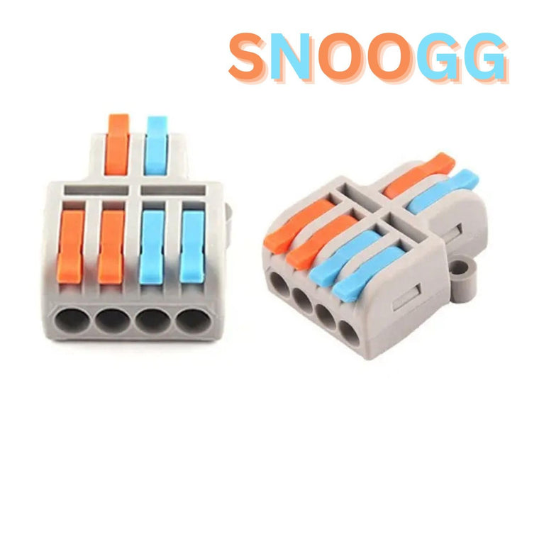 snoogg diy mini quick terminal junction block compact splice electrical 2 in 4 out connecto