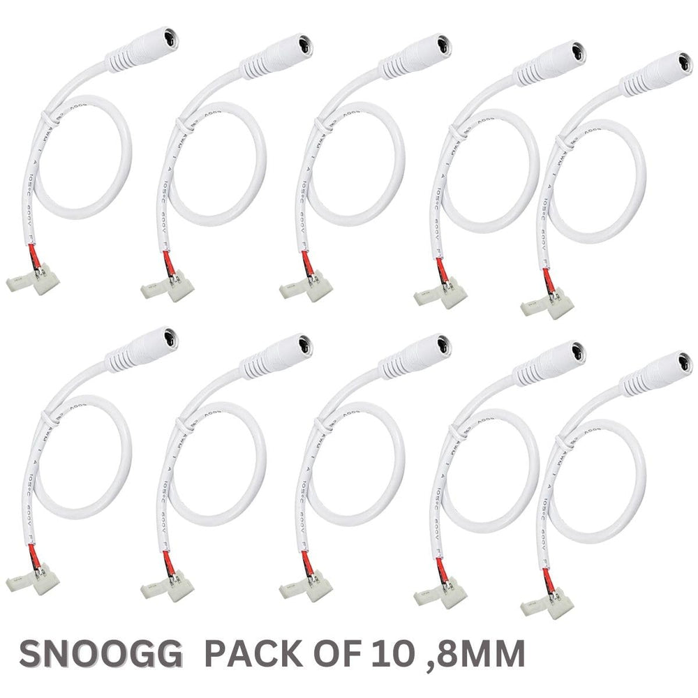 snoogg 10 pack dc power female connector other end 2 pin 8 mm quick connector for flexible 