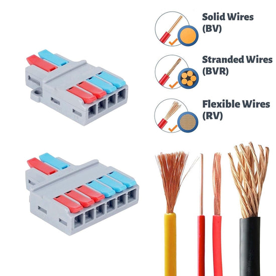 snoogg diy mini quick terminal junction block compact splice electrical 2 in 4 out connecto