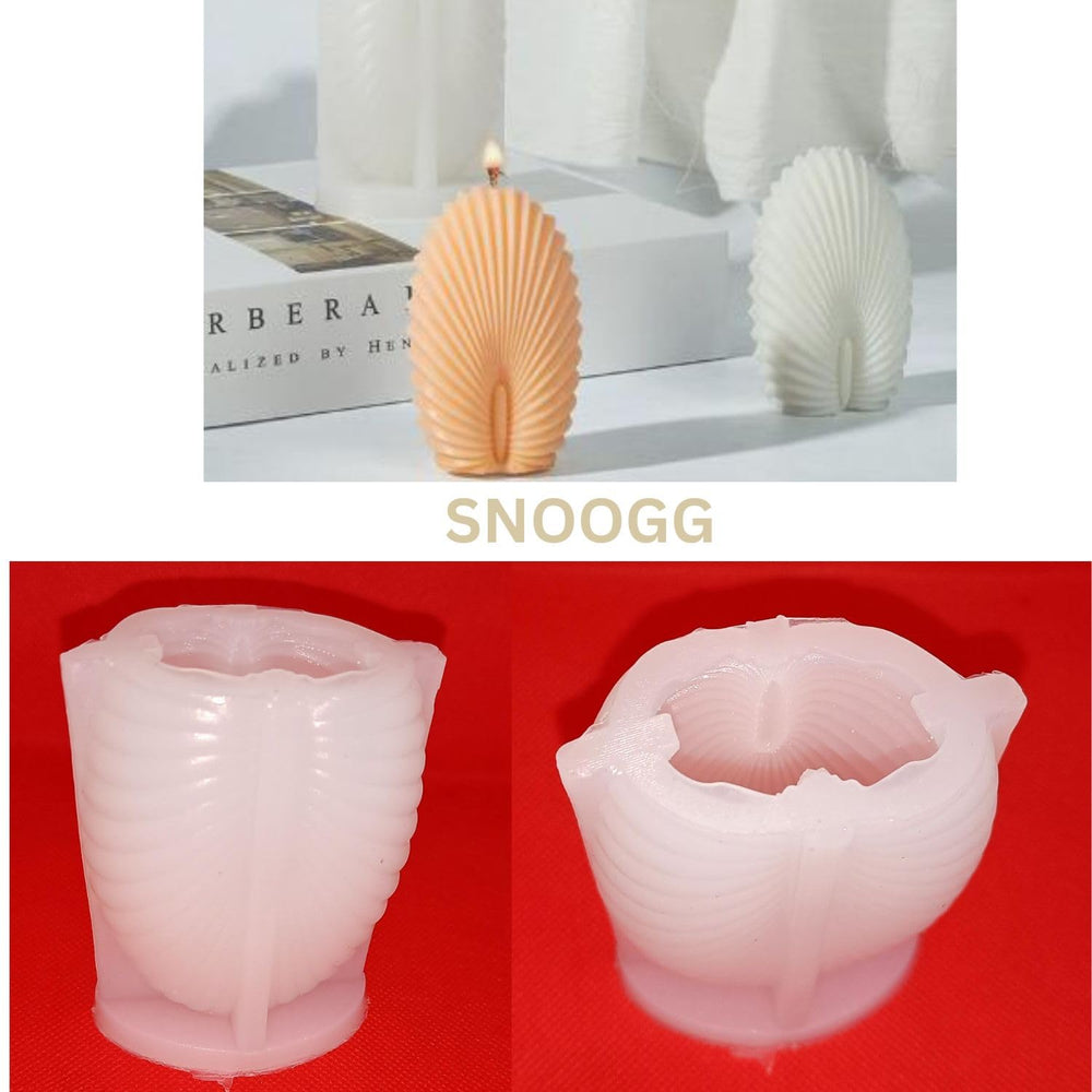 SNOOGG 3D Steriped Fan Candle Mold Silicone Mold for Candle Making Aromatic Stones Scented Candles, Soap Molds Silicone Craft Art Mold for Candle Making Handmade Soap, Bath Bomb, Lotion bar