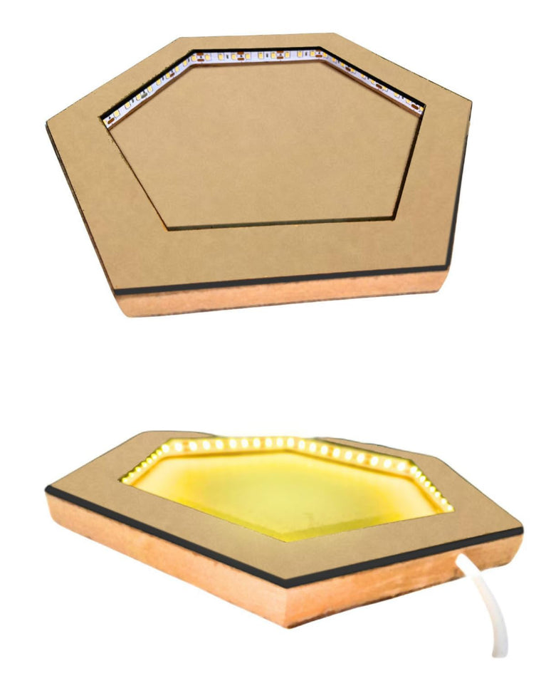 snoogg 8 inch lighted hexagon frame to elevate your creativity ands collection ideal for pi