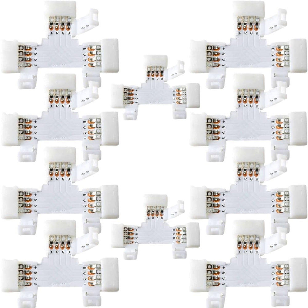 snoogg 10 pack l shape 8 mm 4 pin rgb led light strip corner connectors right angle solderl