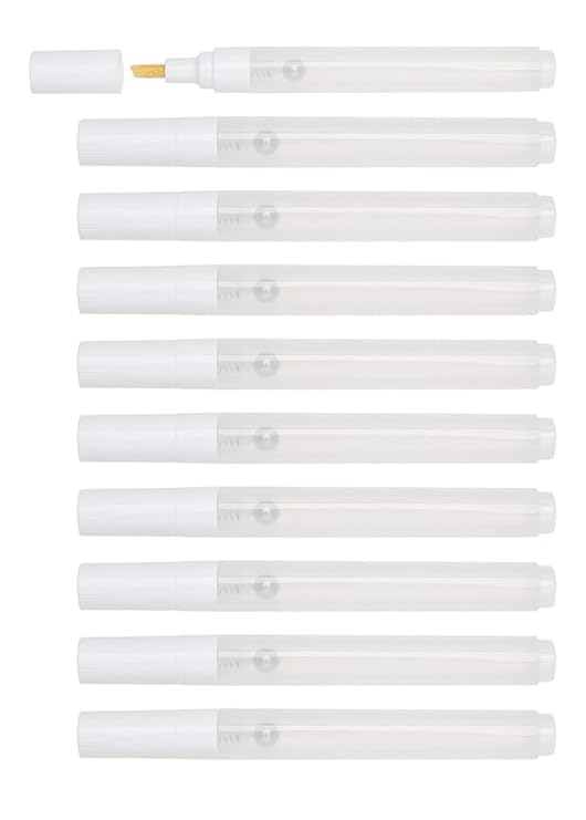 SNOOGG 10 Piece 4.5mm Tips Clear Watercolor Fluorescence Oil Acrylic Paint Marker Pen Ink Fountain Refills Empty Blank Pen Tube
