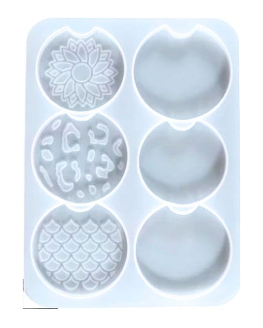 Snoogg 6 Cavity multiuse Silicone Coaster Mold for Epoxy Resin Casting Resin Art Excellent for Double Pour Creation