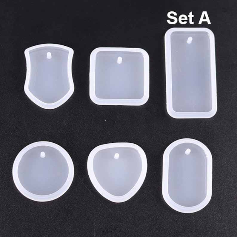 Snoogg Resin Silicone Molds Set of 6 Size Resin Molds for Earrings, Necklace, Keychain, Accessories and more