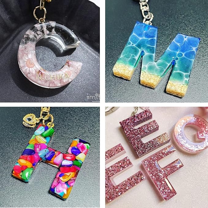 Snoogg Silicone Alphabet Resin Mold Letter Number Silicone Mold Epoxy Resin Casting Mold for Jewelry and Keychain Making Pack of 1