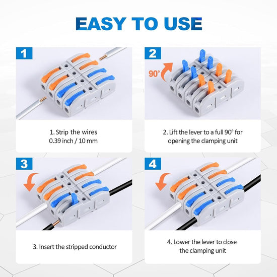 snoogg diy mini quick terminal junction block compact splice electrical 4 in 4 out connecto