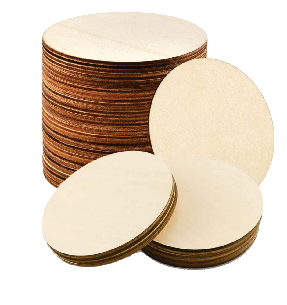SNOOGG 2 Piece of 8 INCH Round MDF Wooden Laser Cut Outs for Art and Crafts DIY Project,Resin Art, Festive Occasion, Birthday Party Favors Design 438