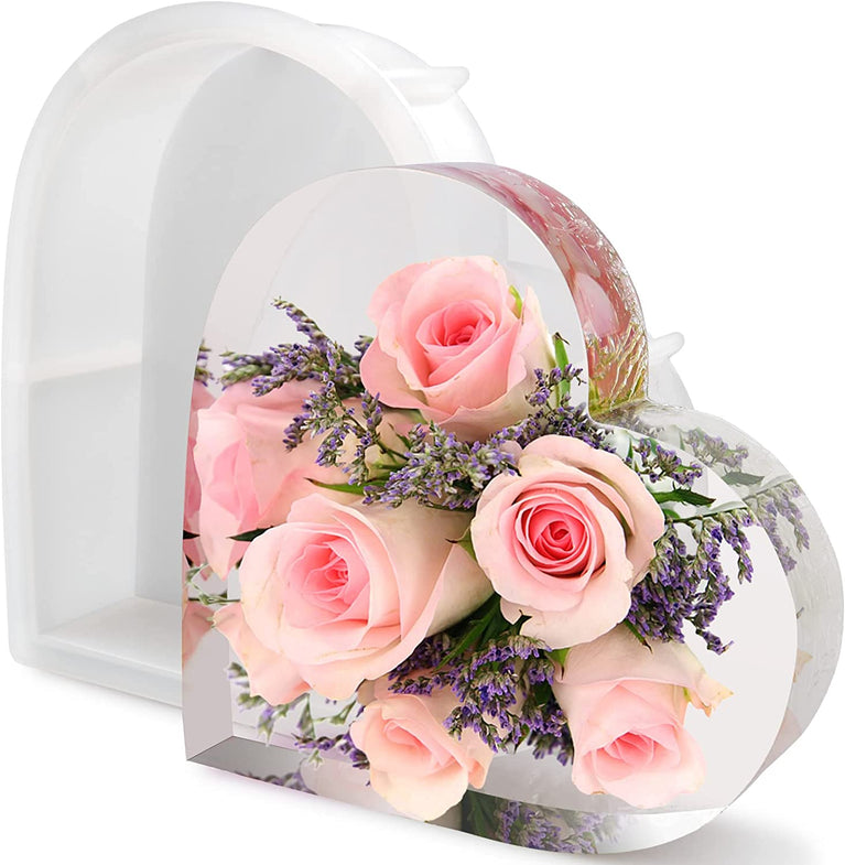 copy of 2 pcs tealight candle holder resin molds 2 sizes cylindrical candlestick heart shap