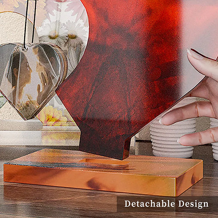 Large 8.5 inch wide. Photo Frame Resin Molds, Heart Shape Silicone Molds with stand mold