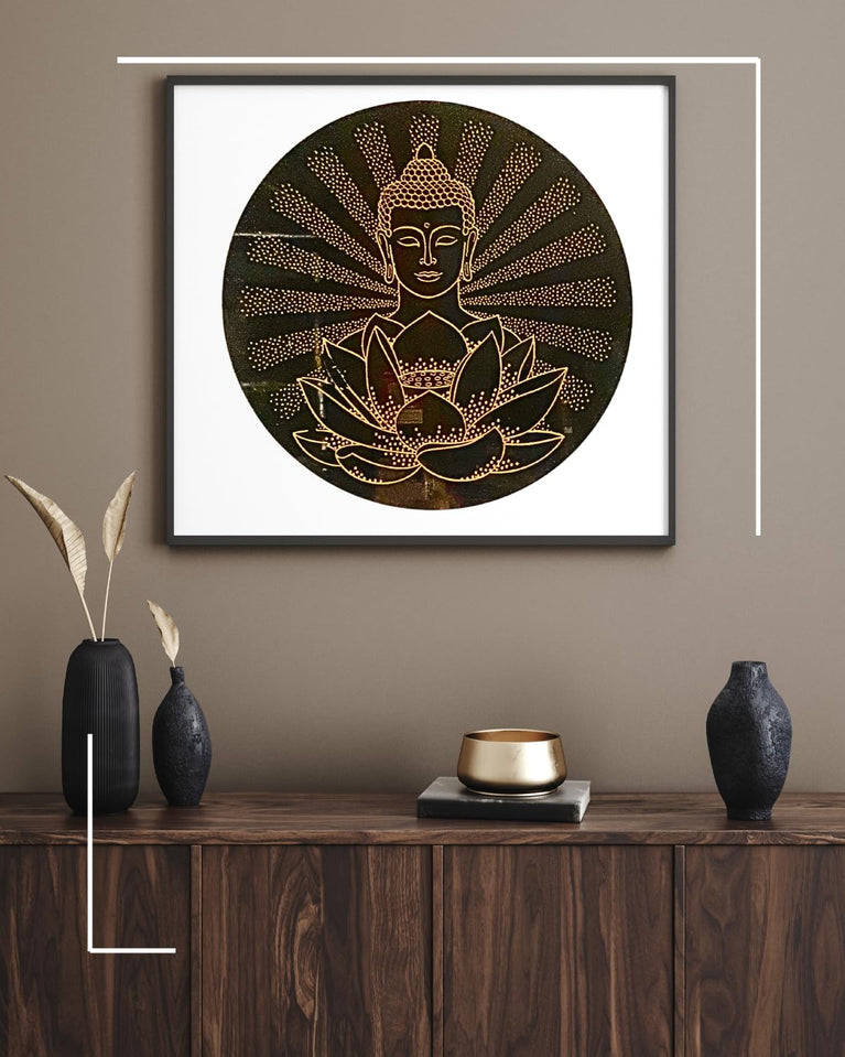 SNOOGG Contemporary Buddha Artwork for Yoga and Meditation - Enhance Your Bedroom, Living Room, Dining Room, or Kitchen with a Spiritual Aesthetic (Buddha-103)