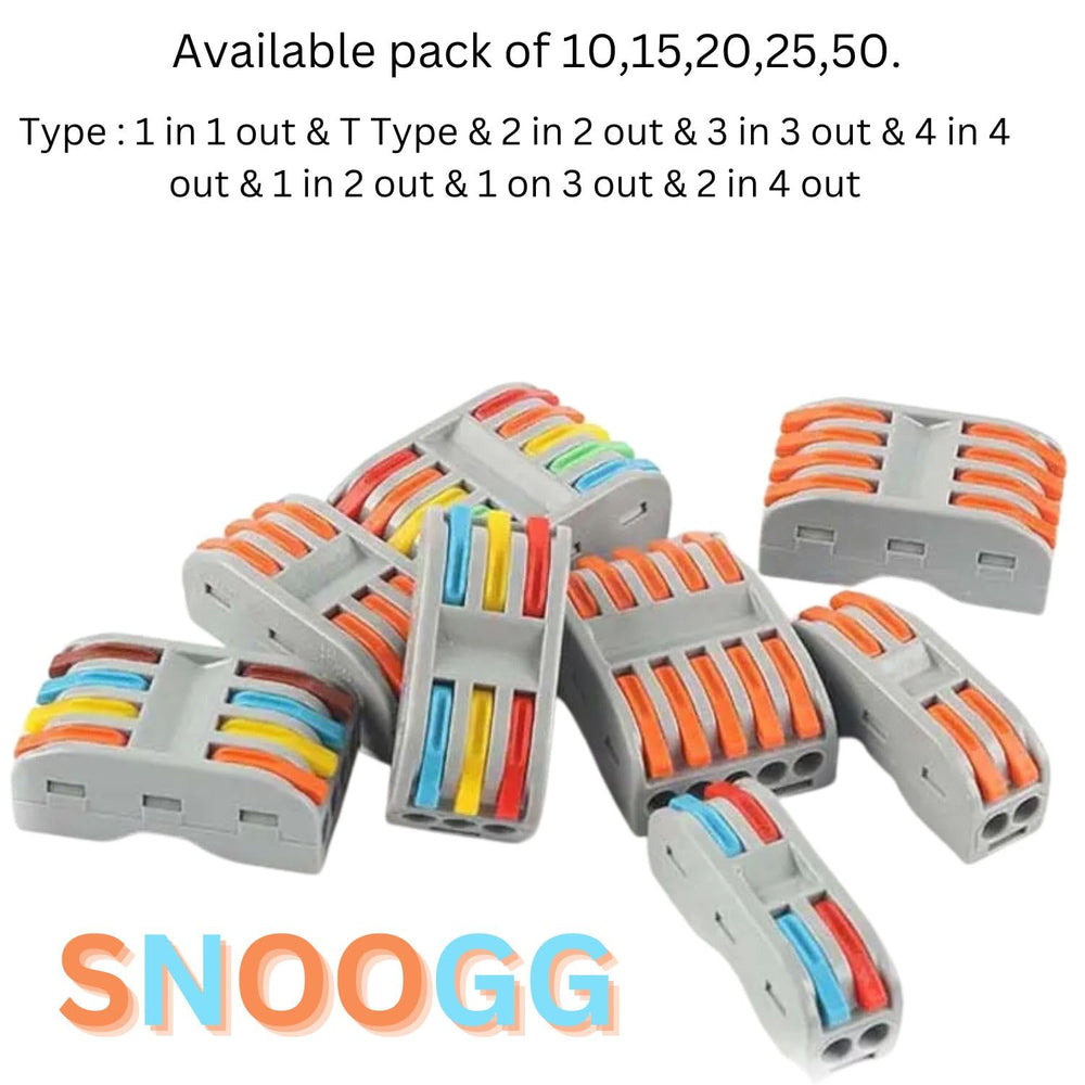 snoogg diy mini quick terminal junction block compact splice electrical 1 in 2 out connecto