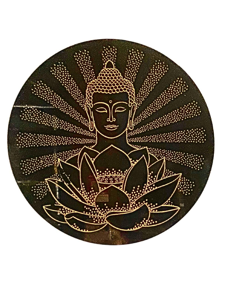 SNOOGG UV Reactive Wall Art Black and gold 12 inch Buddha Modern Artwork Spiritual Yoga Meditation Hippie bedroom Aesthetic Home Living Dining Room Kitchen (Buddha-101) (Design-2, 5)