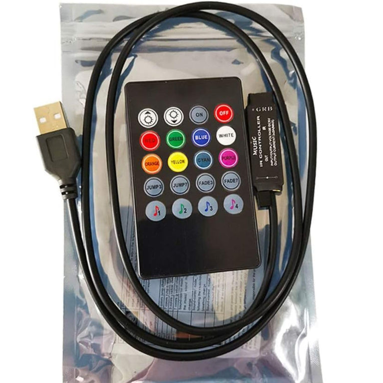 snoogg 20 keys remote music activated infrared controller with 2 meter rgb led strips work 