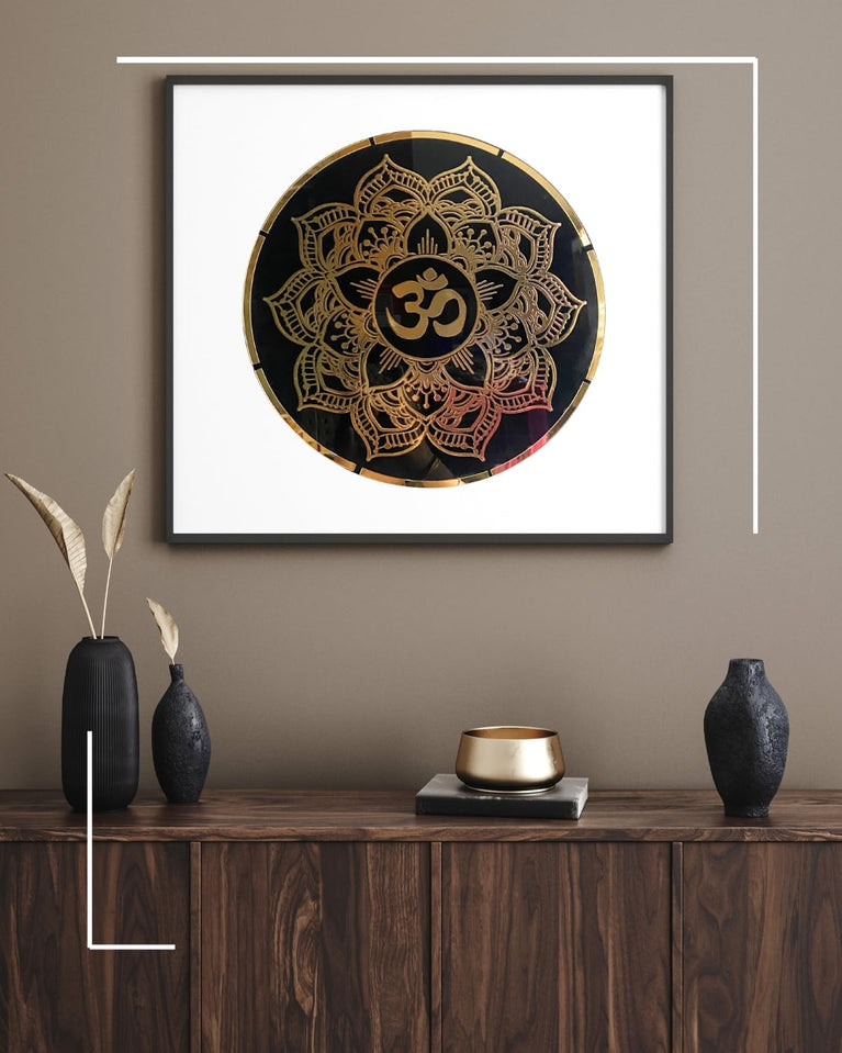 SNOOGG Contemporary Om Artwork - Perfect for adding a spiritual touch to your bedroom, living room, dining room, or kitchen. Ideal for yoga and meditation spaces (OM-301)