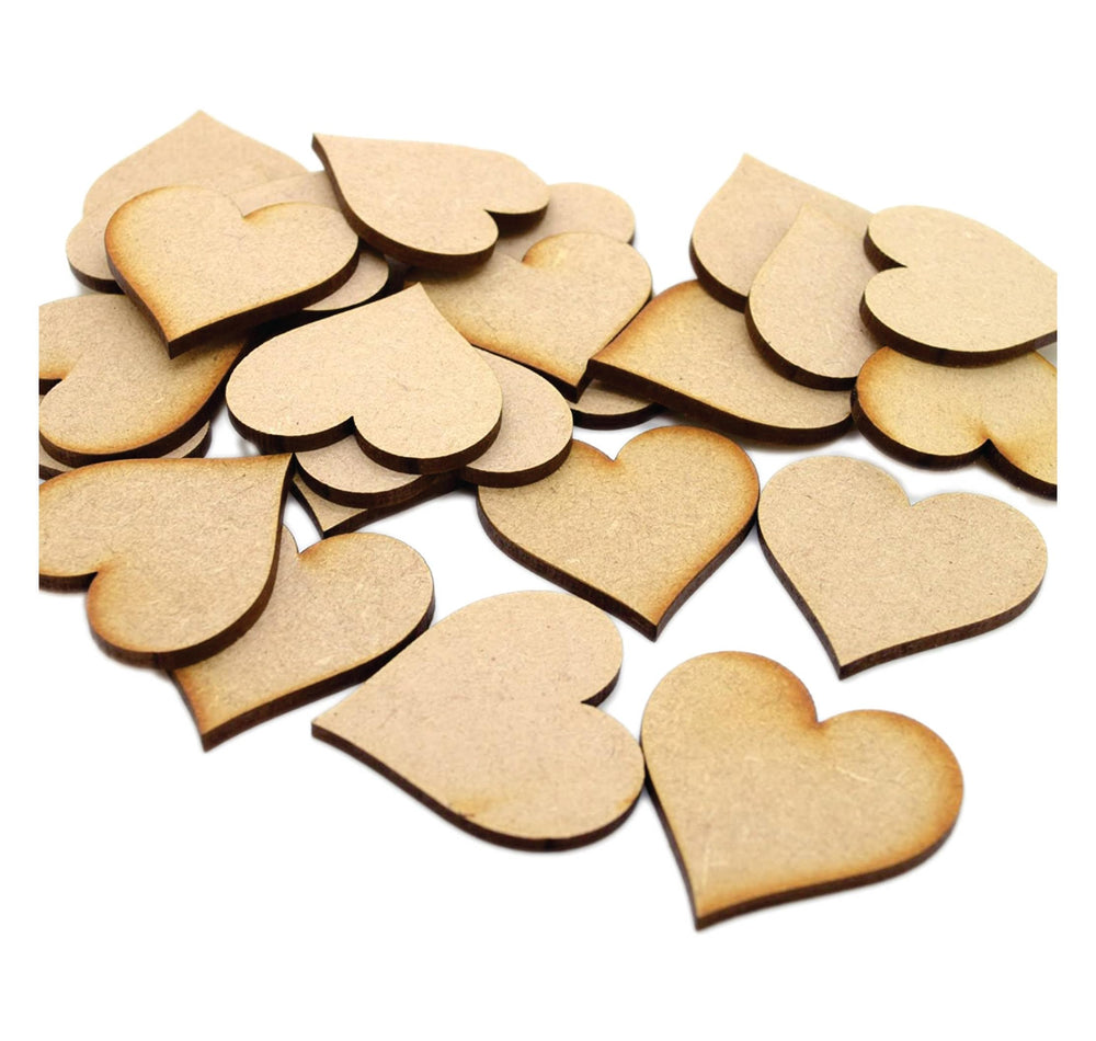 SNOOGG 10 Piece of 2 INCH Hearts MDF Wooden Laser Cut Outs for Art and Crafts DIY Project,Resin Art, Festive Occasion, Birthday Party Favors Design 439