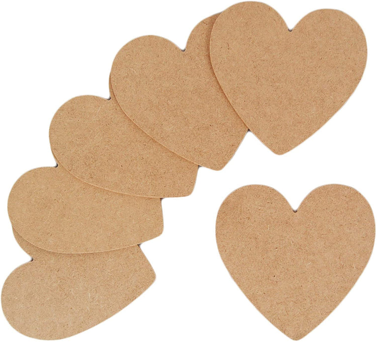 Snoogg MDF Pine Wood for Art and Craft for Resin Art, Mandala Art, Painting, Student Project, DIY Plaque Handicraft. Shape Heart Size 8 Inch Pack of 15