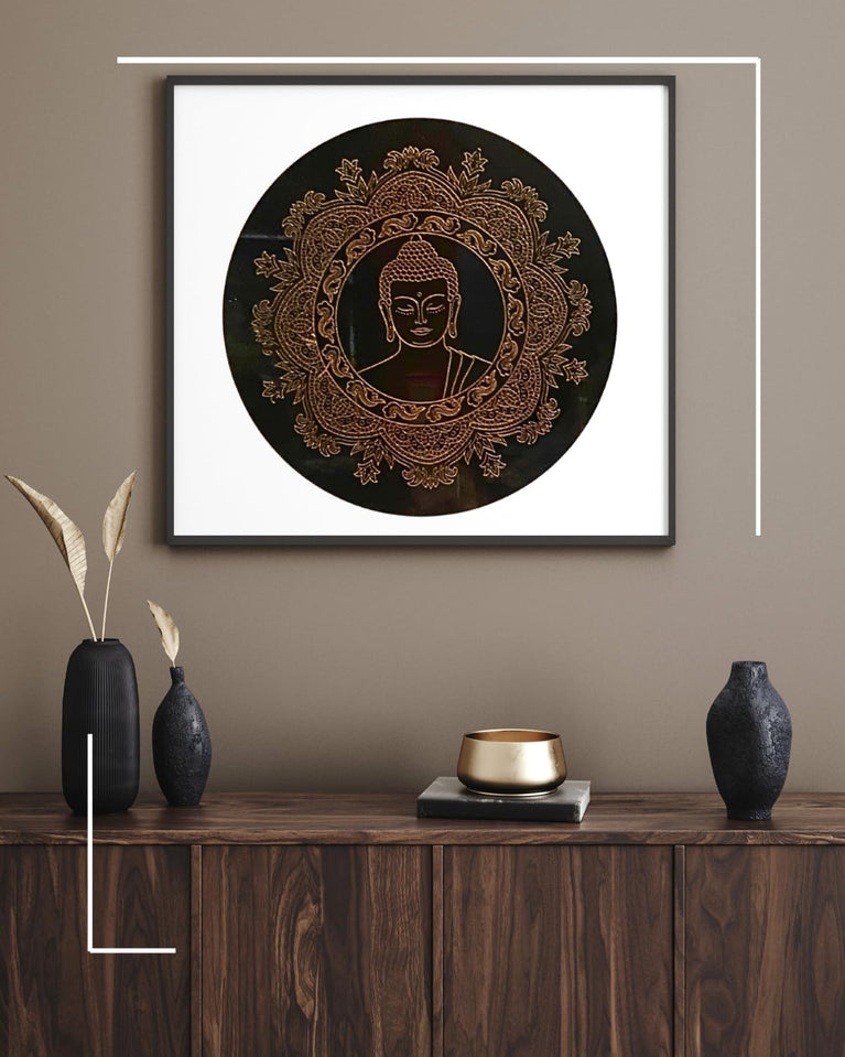 SNOOGG Contemporary Buddha Artwork â€“ Perfect for Elevating the Ambiance of Your Bedroom, Living Room, Dining Area, or Kitchen with a Refined Spiritual Touch Artwork Ready To Hang (Buddha-104)