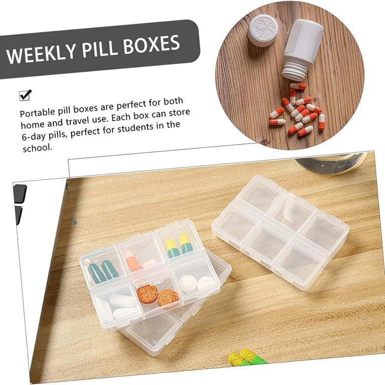 The Snoogg Portable Fold Flip Organizer is a Container Box with Small compartments, Ideal for Storing Medicines, Small Accessories, and Travel Essential (6 Pack 2 Each of 6,12,24 Compartment)