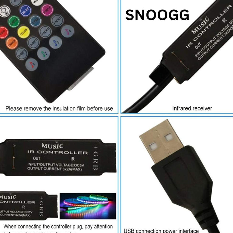 snoogg usb 5v rgb music controller for led strip 44 key music controller usb 5v work with b