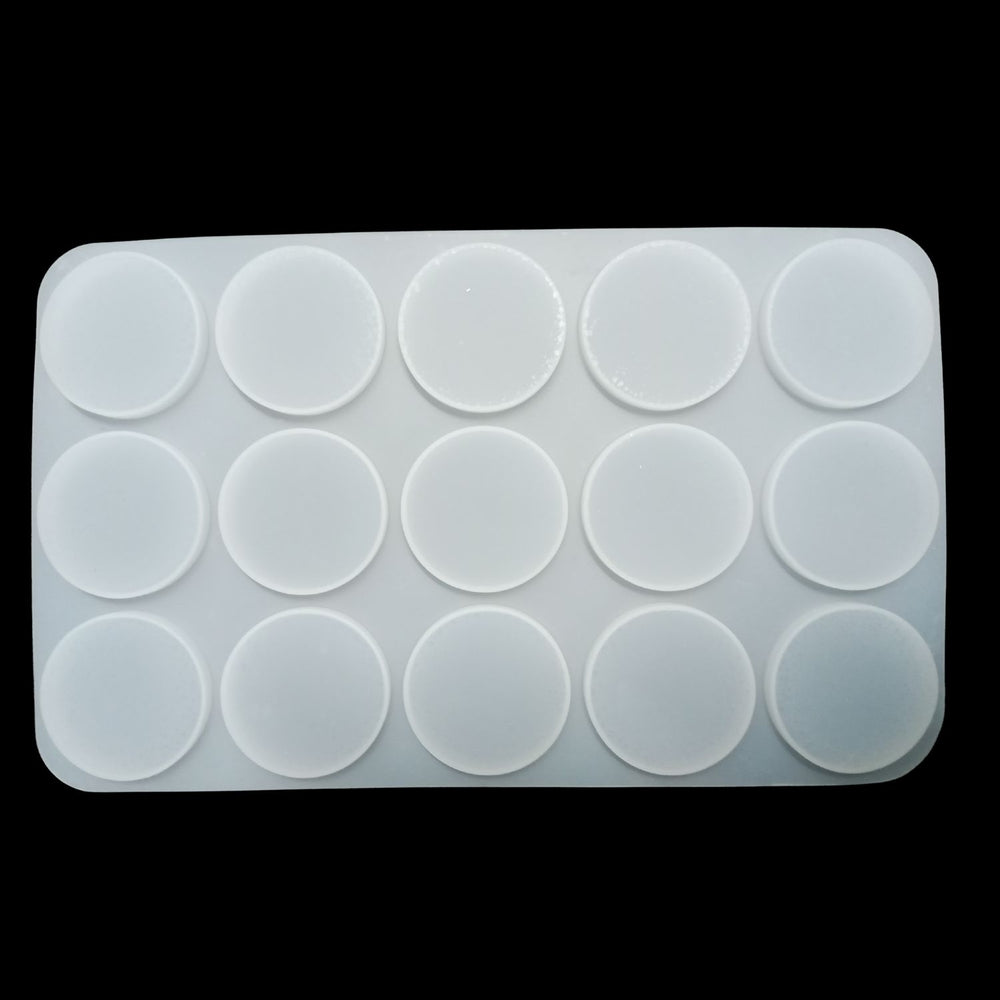 SNOOGG 2 Inch Plain Round Silicone Resin Mold with 15 Cavities, DIY Craft Mold for Making Keychains, Jewelry Pieces, Coasters, Tags and Decorative Resin Art Projects