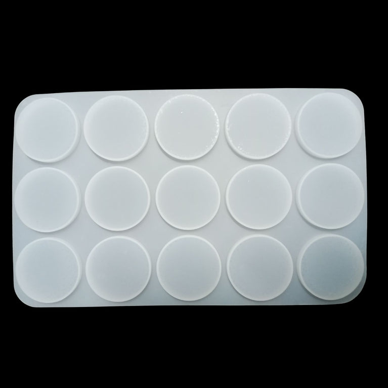 SNOOGG 2 Inch Plain Round Silicone Resin Mold with 15 Cavities, DIY Craft Mold for Making Keychains, Jewelry Pieces, Coasters, Tags and Decorative Resin Art Projects