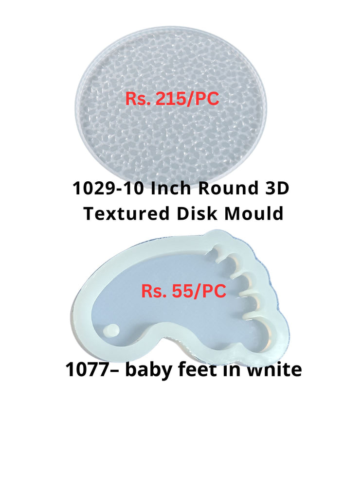 3D-TEXTURED 10 IND ROUND AND BABY FEET WHITE