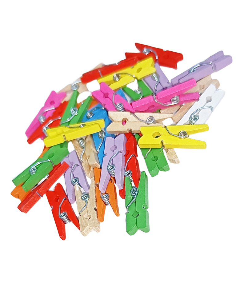 Hanging Wooden Clips pack of 50 Wooden Craft Clips Peg Pin Clothespin Decor for Photo Paper Clothes