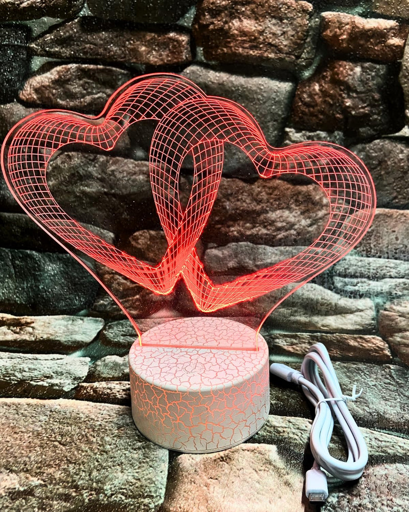 snoogg valantine heart night light lamp dimmable with touch function sturdy abs base in cra