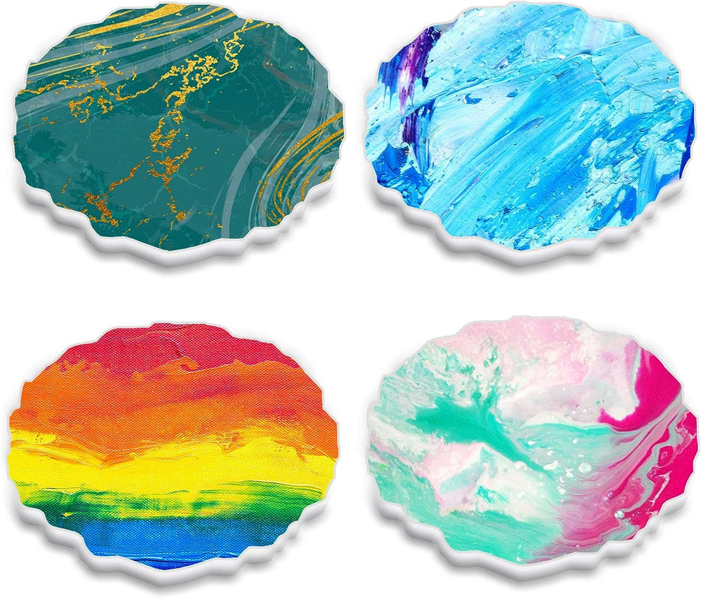 A Gate  Geode Resin Glossy Coaster Molds for Resin Casting in size 2,3,4,5,and 6 inch.