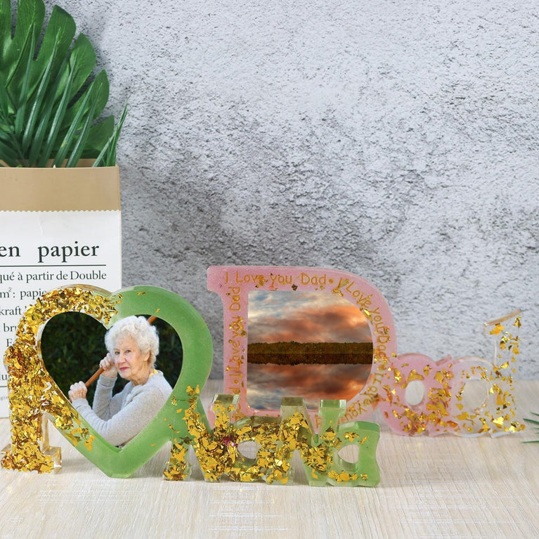 Snoogg I Love  Papa Photo Frame Resin Mold Picture Frame Silicone Mold Epoxy Casting Mold for DIY Home Table Decor Handicrafts Making (PAPA)
