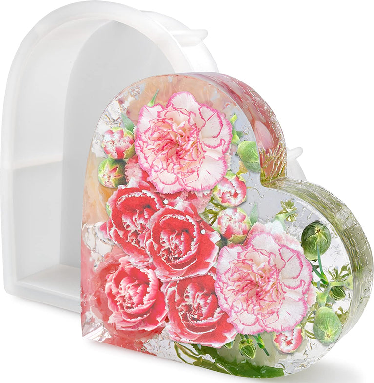 copy of 2 pcs tealight candle holder resin molds 2 sizes cylindrical candlestick heart shap